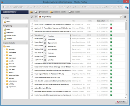 Datei-Explorer Weblication CMS