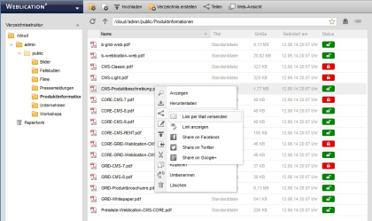 Cloud-System in Weblication CMS